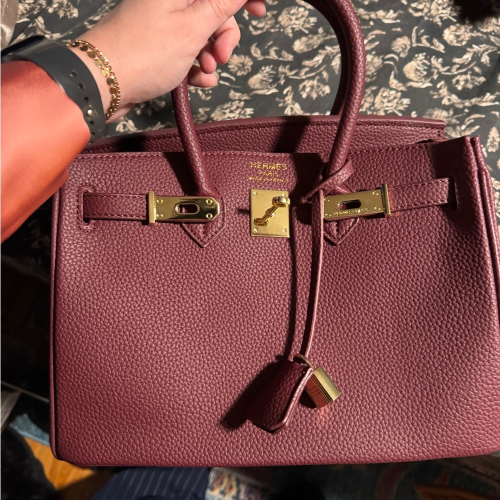 Purple Leather Handbag - Picture 5 of 5